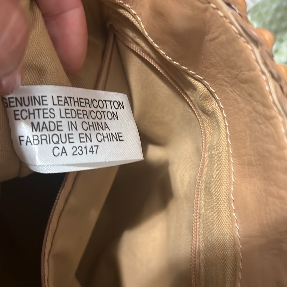 Leather Woven Tan and Cream Women's Bag - Picture 9 of 9